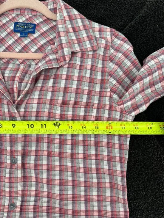 Pendleton Womens Red & White Long Sleeve Plaid Button-Up Shirt Size S - Picture 7 of 12